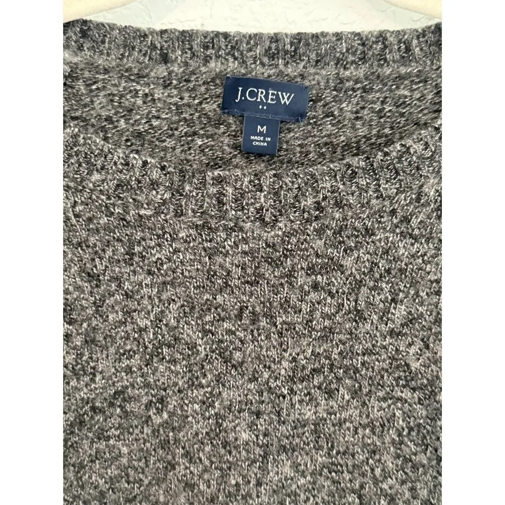 J.Crew Marled Gray Crew Neck Lambswool Blend Sweater Men's Size M Office Casual